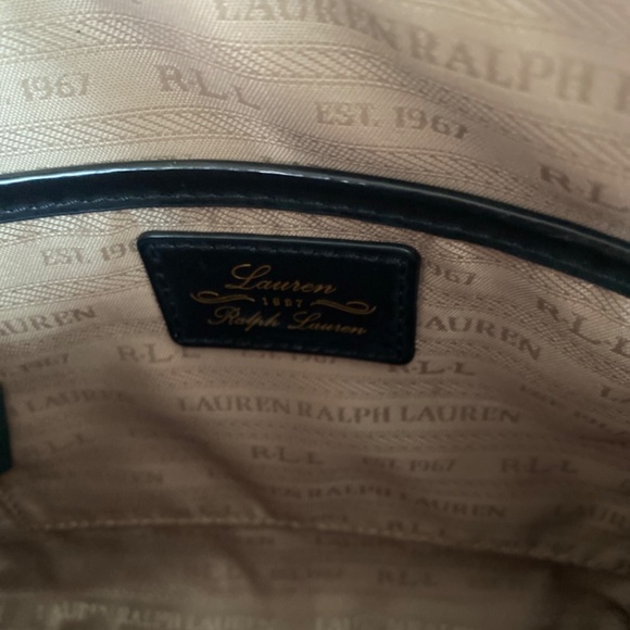 VINTAGE LAUREN RALPH LAUREN BLACK CROSSBODY PURSE - Picture 3 of 7